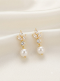 Lotus pearl earrings